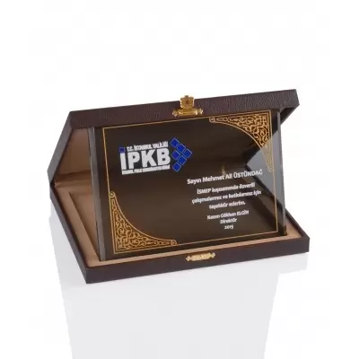 DERİ KUTULU KRİSTAL PLAKET BP2008